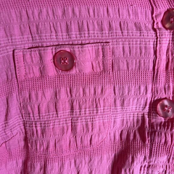 Rebecca Malone Womens Textured  3/4 Sleeve  VNeck Button Up Top Size L - Picture 3 of 8